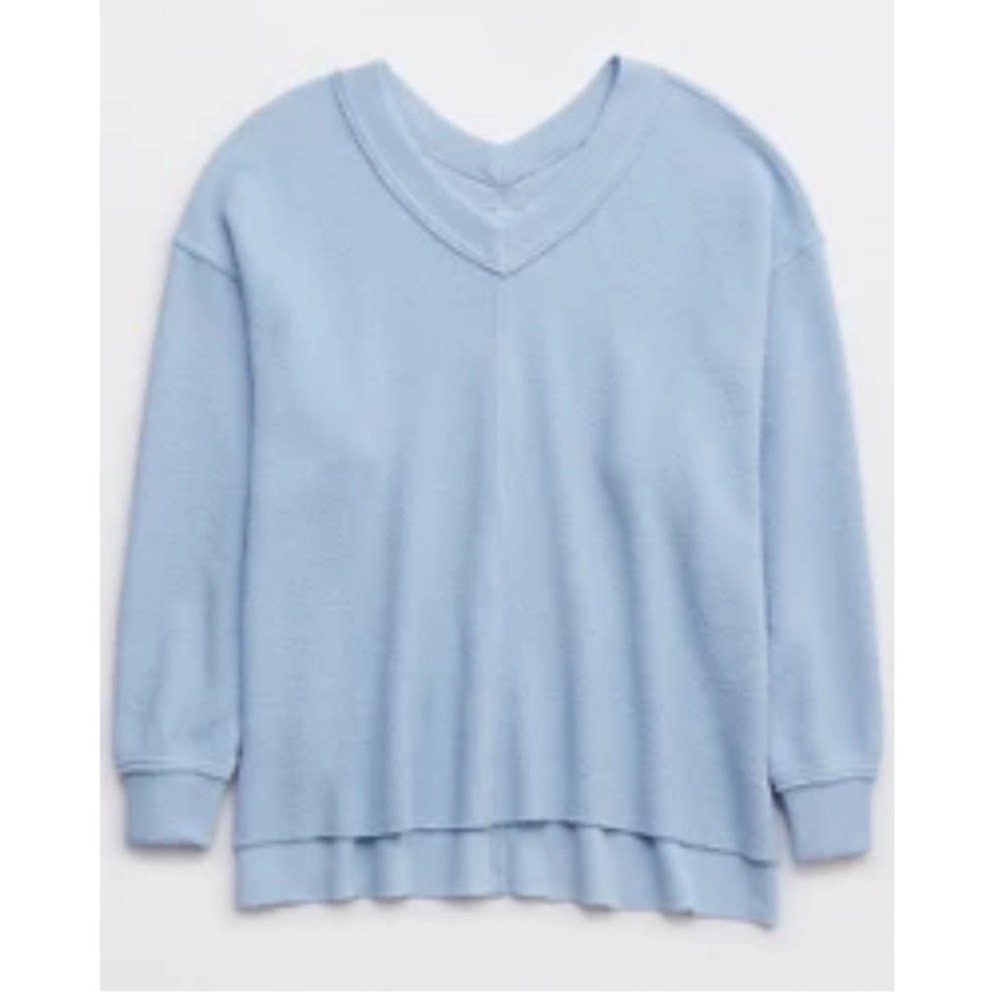 Aerie wonder textured v neck sweatshirt